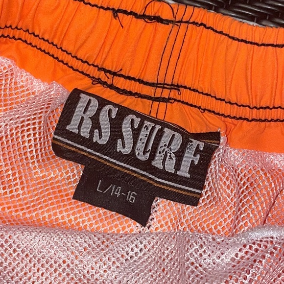 •RS SURF•ORANGE BOYS SWIM TRUNKS SIZE 14/16 - Picture 7 of 8